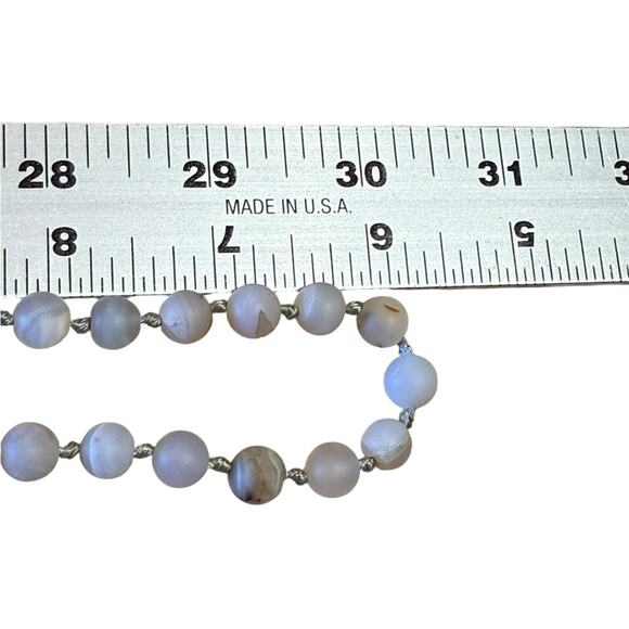 Elegant 30” Long Neutral Stone Beaded Necklace - Picture 2 of 4